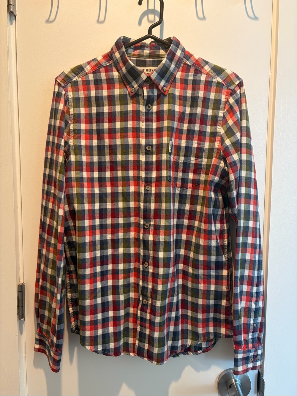 Ben Sherman Red, Blue, Green Plaid Button-Down Shirt